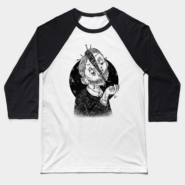 Tooth and Nail (black print) Baseball T-Shirt by Bloody Savage